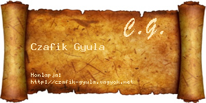 Czafik Gyula névjegykártya