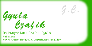 gyula czafik business card